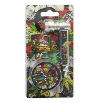HONEYPUFF - Kit fumeur grinder 40mm en 3 parties & pipe en métal 8cm