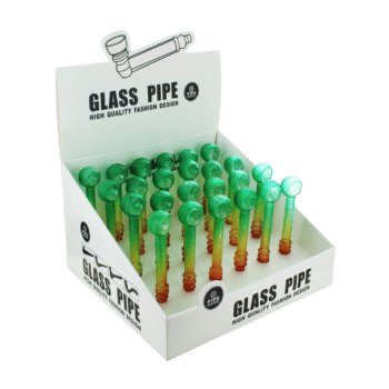 Présentoir de 24 Pipes en Verre Rasta (24pcs/bte)