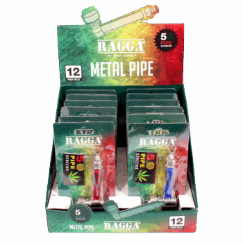 RAGGA - Pipe en Metal 7cm mix design feuilles (12pcs/bte)
