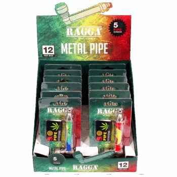 RAGGA - Pipe en Metal 9cm mix design feuilles (12pcs/bte)