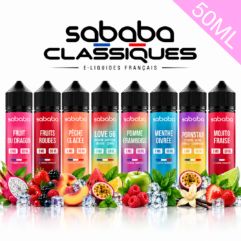 SABABA - E-liquide 50ML Sans Nicotine  (à l'unité)